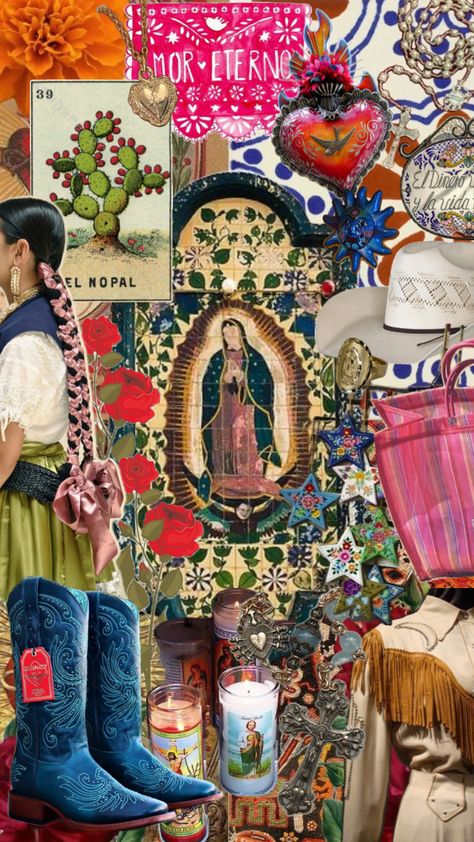 #miprimershuffle #myfirstshuffle Mexican Collage, Mexican Aesthetic, Virgin Mary Art, Mexican Culture Art, Catholic Decor, Frida Kahlo Art, Virgin Of Guadalupe, Abstract Art Poster, Branding Design Packaging