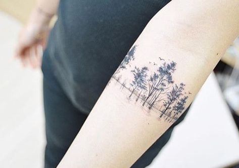 treeline armband tattoo Armband Tattoos For Men, Tattoo Band, Mother Nature Tattoos, Armband Tattoos, Armband Tattoo Design, Nature Tattoo, Forest Tattoos, Landscape Tattoo, Arm Band Tattoo