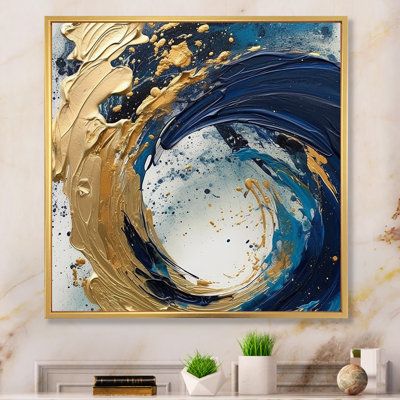 This beautiful "Dark Blue and Gold Strokes VI" wall art is printed on premium quality cotton canvas using the finest fade-resistant ink. The canvas art is stretched tautly over a sturdy wooden frame, giving your artwork a sleek, borderless appearance. For those who desire a touch of elegance and depth, our framed canvas art is the ideal choice. The canvas is delicately mounted within a frame, creating a striking visual contrast between the artwork and the frame. Timeless and classic, our framed Gold Art Painting, 3d Metal Wall Art, Acrylic Wall Decor, Blue Artwork, Metal Wall Sculpture, Textured Canvas Art, Art Texture, Acrylic Wall Art, Framed Canvas Wall Art