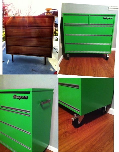 Before and after tool chest dresser Cars Bedroom, Cars Room, Car Bedroom, Chest Dresser, Big Boy Room, Tool Chest, Boys Bedrooms, Childrens Room Decor, Kids Room Design