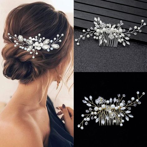 Wish - Shopping Made Fun Wedding Hair Combs, Rhinestone Headpiece, Crystal Hair Accessories, Rhinestone Hair Comb, Hair Comb Accessories, Headpiece Jewelry, Hair Accessories Pearl, Bridal Hair Jewelry, Pearl Hair Pins