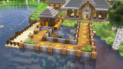 This is a Fishing dock Design that i have made and i would really like to share it with you, if you are interested in building or if you like playing minecraft in general , Feel free to subscribe, like and share the video. it would really help me out. And it will also make sure that i can share more stuff with you.. #minecraft #minecraftdock #minecraftsurvival #minecraftfishingdock Dock In Minecraft, Minecraft Boat Dock, Minecraft Fishing Dock, Minecraft Dock, Dock Design, Dock Ideas, Playing Minecraft, Fishing Dock, Minecraft Survival