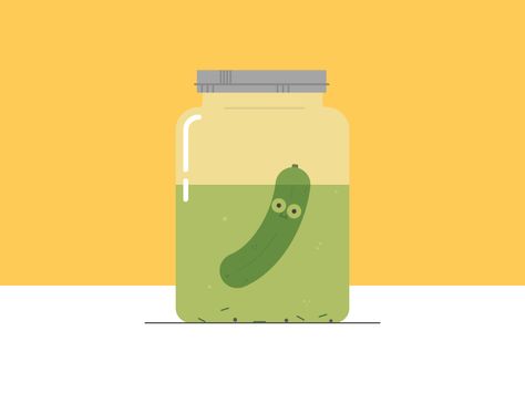 Pickle In A Jar Deconstructed Recipes, Pickles Illustration, Pickle Logo, Pickle Illustration, Silly Funny, Gift Drawing, Food Illustration Art, Jar Design, Illustration Food