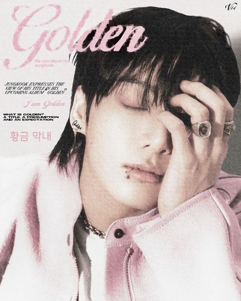 Golden poster pink Pink And Black Poster Aesthetic, Cute Pink Posters For Bedroom, Jungkook Pink Poster, Jungkook Poster Prints, Pink Kpop Poster Prints, Pink Jungkook Aesthetic, Pink Posters Kpop, Wonyoungism Poster, Jungkook Poster Aesthetic