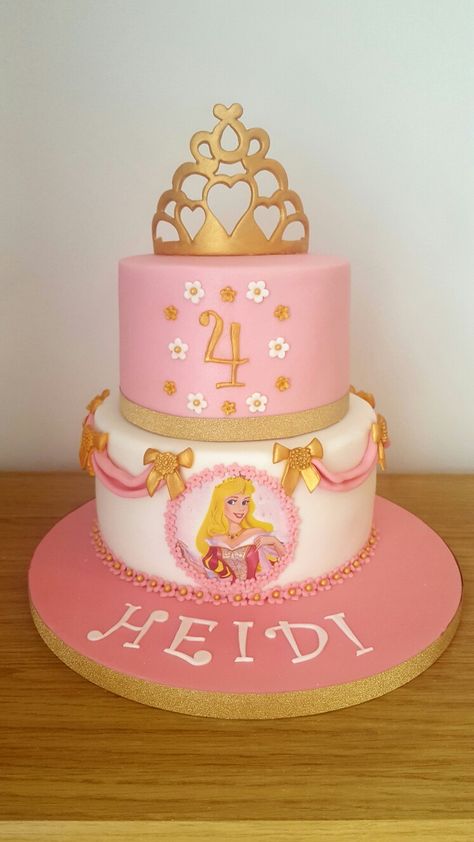 Aurora Cake Ideas, Aurora Birthday Cake, Princess Aurora Cake, Princess Aurora Party, Aurora Party, Aurora Cake, Sleeping Beauty Birthday Party, One Year Birthday Cake, Sleeping Beauty Cake