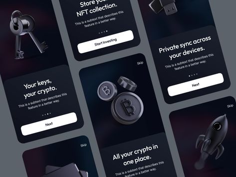 Crypto App - Onboarding App For Business, Onboarding App, Flow App, Creative Market Design, Directory Design, Ux Mobile, App Home, Banking App, Splash Screen