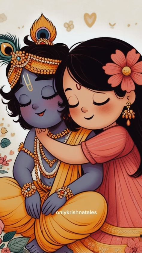 Radha Ashtami Drawing, Radha Cute Drawing, Radha Rani Cute Drawing, Radha Krishna Canvas Painting Ideas, Cute Radha Krishna Wallpaper, Radha Krishna Aesthetic Drawing, Radha Krishna Cute Drawings, Radha Ji Drawing, Cute Radha Krishna Drawing