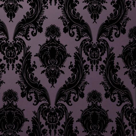 Flocked Wallpaper, Wallpaper House Design, Wallpaper In Black, Flock Wallpaper, Gothic Pattern, Victorian Pattern, Velvet Wallpaper, Victorian Wallpaper, Gothic Wallpaper