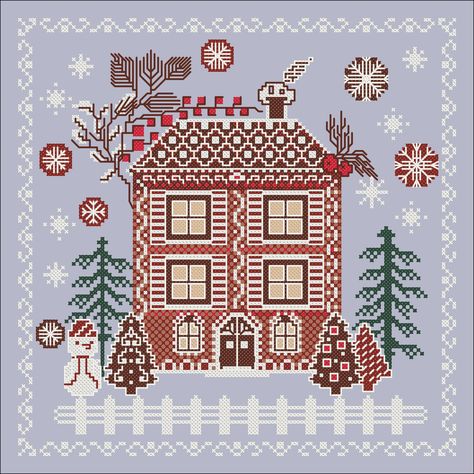 Gingerbread house. Cross Stitch Sampler. Christmas Embroidery. | Etsy Россия Gingerbread House Cross Stitch, New Year Cross Stitch, Year Cross Stitch, House Cross Stitch, Cross Stitch Modern, Patchwork Tiles, Stitch Sampler, Needle Crafts, Beading Tools