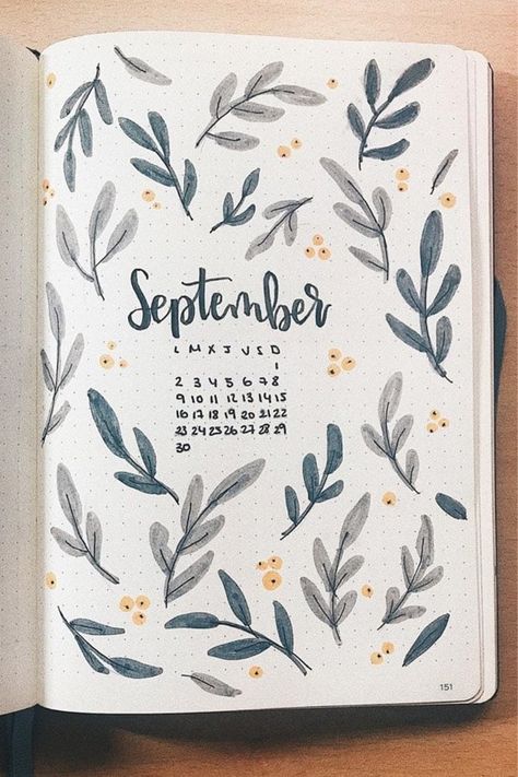 45+ Best bullet journal monthly cover ideas for September #monthlycover #bulletjournalideas Monthly Cover Ideas, Notesbog Design, Bullet Journal September, Diy Kalender, April Bullet Journal, Crazy Laura, Bullet Journal Month, Bullet Journal Page, Bullet Journal 2020