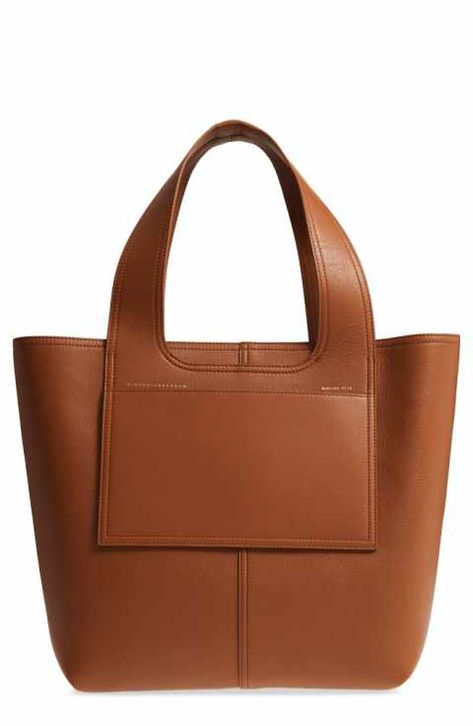 Victoria Beckham Handbags, Bag Shapes, Big Tote Bags, Work Shoes Women, Brown Leather Totes, Leather Handbags Women, Genuine Leather Bags, Tote Bag Design, Leather Accessories