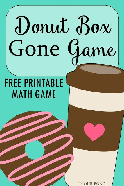 Free printable math game that fits in an altoid tin // In Our Pond // travel // restaurant // homeschooling // classroom // math class // national donut day Donut Math Preschool, Donut Activities, Homeschool Math Games, Homeschooling Classroom, Bakery Theme, Book Lessons, Printable Math Games, Travel Restaurant, Donut Day