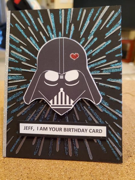 Darth Vader Birthday, Diy Star Wars, Birthday Card Ideas, Diy Star, Star Wars Diy, Star Wars Birthday, Space Theme, Masculine Cards, Diy Birthday Gifts