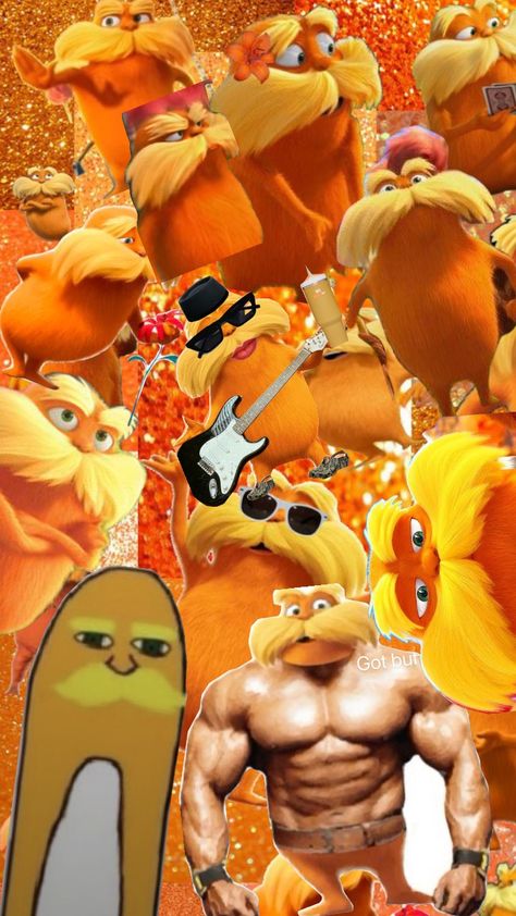 daddy lorax at his finest🧡🧡🟠🟧! #loraxisdaddy #loraxaestehtic #loraxislife Lorax Hair Ideas, Lorax Cursed Pictures, Preppy Lorax Wallpaper, The Lorax Aesthetic, The Lorax Wallpaper, Lorax Characters, Lorax Mustache, Lorax Wallpaper, Lorax Party