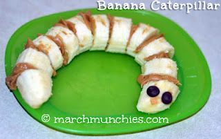 March Munchies: Banana Caterpillar The Very Hungry Caterpillar Activities, Kindergarten Projects, Food Art For Kids, Kids Treat, Cute Snacks, Classroom Projects, The Very Hungry Caterpillar, Very Hungry Caterpillar, Very Hungry