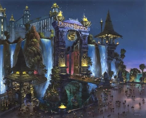 Casino Concept Art, Kingdom Concept Art, Desert Kingdom, Online Portfolio Website, Park Entrance, Planet Coaster, Disney Imagineering, Photoshop Painting, Disney Concept Art