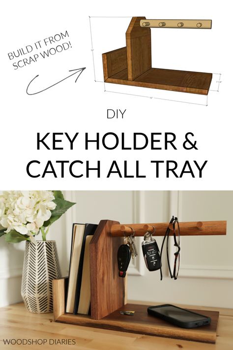 Diy Catch All Tray, Entryway Catch All Ideas, Easy Wood Diy, Mass Gifts, Little Wood Projects, Napkin Holder Diy, Wooden Gift Ideas, Diy Organiser, Diy Wood Projects For Men