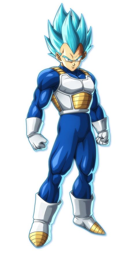 Super Saiyan Blue Vegeta from Dragon Ball FighterZ Dragon Ball Super, Dragon Ball, Deviantart, Blue, White