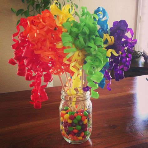 First Bday, Bamboo Skewers, Rainbow Party, Skewers, Party Decoration, Mason Jar, Mason Jars, Party Decorations, Bamboo