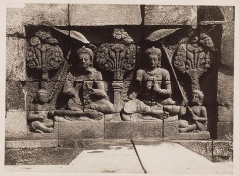 [Relief in the northern cella of Plaosan Kidul] OD-2123 Relief Candi, Candi Plaosan, Indonesian Art, Mataram, Archaeology, Batik, Temple, Period, History