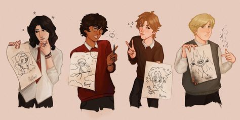 Gang Fanart, Marauders Art, Gay Best Friend, Marauders Fan Art, Harry Potter Artwork, Harry Potter Headcannons, All The Young Dudes, Hogwarts Express, Harry Potter Marauders