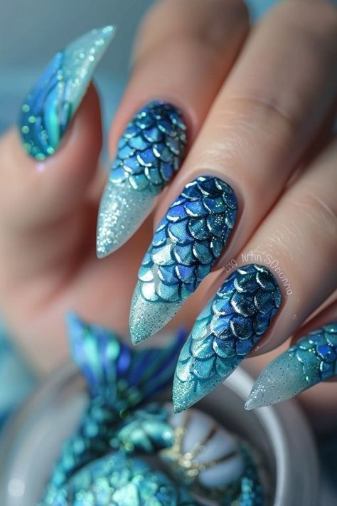 Pirate Nails, Galaxy Cupcakes, Small Dragonfly Tattoo, Glossy Nails, Firework Nails, Dragon Nails, Summer Acrylic, Mermaid Vibes, Spring Nail Designs