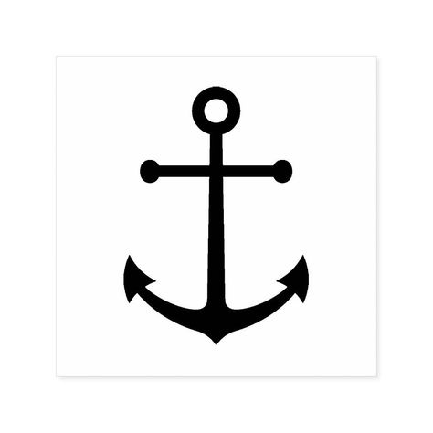 Modern Minimalist Nautical Anchor Self-inking Stamp #tattoo #art #outline #template #portfolio #idea #neck #minimalist #inspiration Anchor Simple Tattoo, Ancore Tattoo, Anchor Tattoo Stencil, Minimalist Anchor Tattoo, Ancora Tattoo, Anchor Outline, Doodles Summer, Anchor Tattoo Ideas, Anchor Stencil