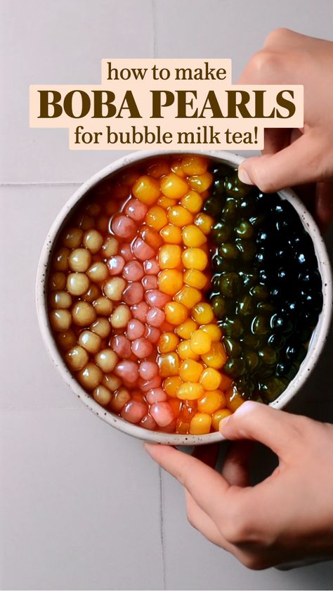 Bubble Recipe Homemade, Boba Recipe Without Tapioca, Homemade Bubble Tea Recipes, How To Make Boba At Home Easy, Boba Tutorial, Bubba Tea Recipes, At Home Boba Recipe, Homemade Popping Boba Recipe, How To Make Boba Balls At Home