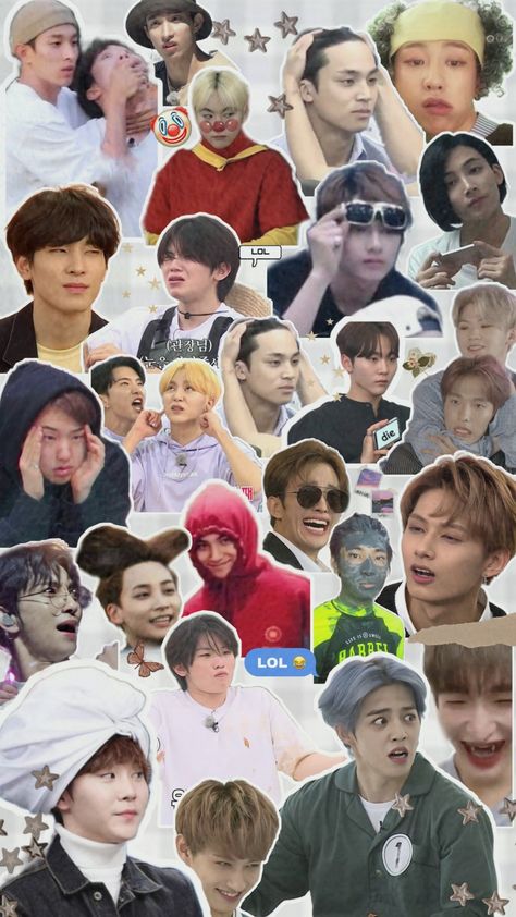 Svt Funny Pictures, Seventeen Funny Pictures, Seventeen Wallpaper Kpop, Seventeen Ot13, Seventeen Funny, Teh Tarik, Seventeen Meme, Svt Wallpaper, Face Collage