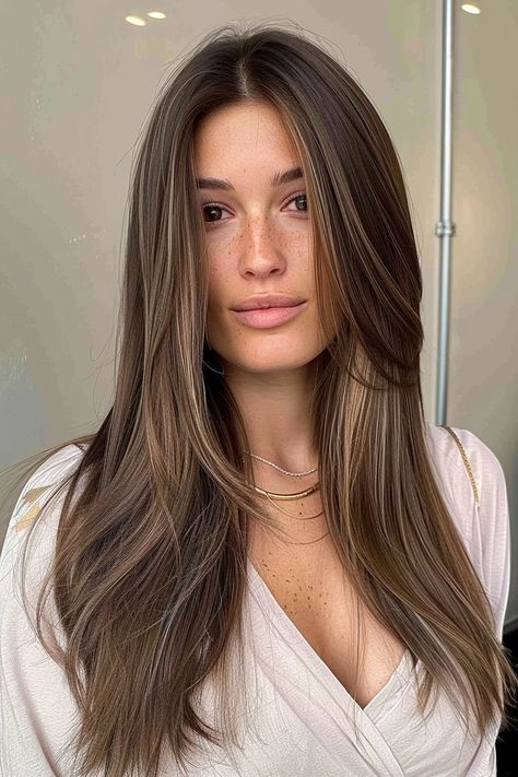 Haircuts With Long Layers, Straight Hair Haircuts, Hairstyle For Long Hair, Rambut Brunette, Oval Face Haircuts, Straight Hair Cuts, Oval Face Hairstyles, Short Hair Trends, Brown Hair Balayage