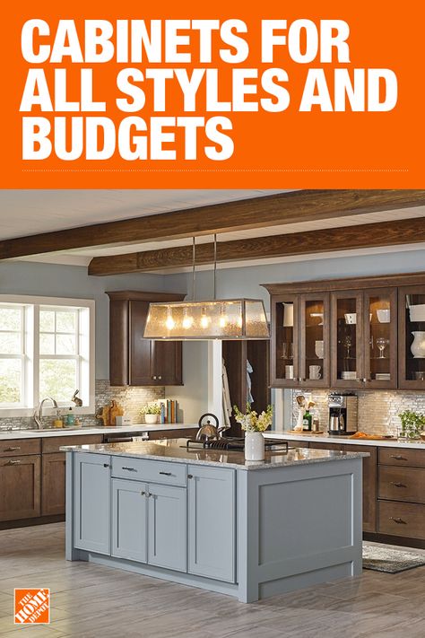 The Home Depot has everything you need for your home improvement projects. Click to learn more and shop available kitchen cabinets. Interior Design Kitchen Rustic, Home Depot Kitchen, Decoration Lights, New House - Kitchen, Kitchen Interior Design Modern, Kitchen Redo, Kitchen Islands, Kitchen Remodel Idea, Updated Kitchen