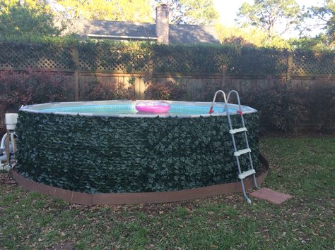 Above Ground Pool Cover, Hidden Pool, Intex Pool, Dirty White, Mesh Fencing, Pool Cover, Home Upgrades, Pool Ideas, Backyard Fun