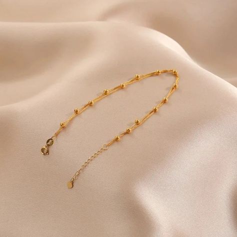 AU750 18K Solid Gold Jewelry Bracelet Double Layer Satellite Chain Bracelet For Girls 18K Gold Jewelry Fashion Jewelry Bracelets 18 cm Gold Jewelry Bracelet, Bracelet For Girls, Jewelry Bracelets Gold, 18k Gold Jewelry, Solid Gold Jewelry, Jewelry Bracelet, Gold Jewelry Fashion, Chain Bracelet, Double Layer