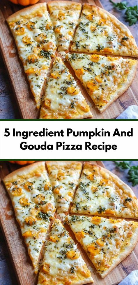 Craving a simple yet delicious meal? Dive into this Pumpkin and Gouda Pizza, crafted with just five ingredients. It's a delightful fusion of flavors, making it an ideal choice for a quick lunch or a cozy dinner. Perfect for those who love both pizza and pumpkin, this recipe is a must-try for any occasion. Gouda Pizza, Pizza Dinner Ideas, Quick Fall Dinner, 5 Ingredient Or Less Recipes, Pumpkin Pizza, Memorial Beads, Pizza Dinner, Hot Cheese, Quick Lunch Recipes