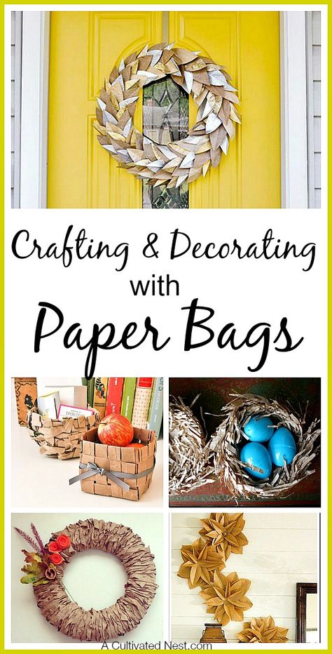 Crafting & Decorating With Paper Bags - Don't just stash or throw away your paper bags, make something new with them! Diy Paper Bag, Paper Grocery Bags, Paper Bag Crafts, Skin Bumps, Crafts For Teens To Make, Diy Papier, Brown Paper Bag, Upcycled Crafts, Paper Crafts For Kids