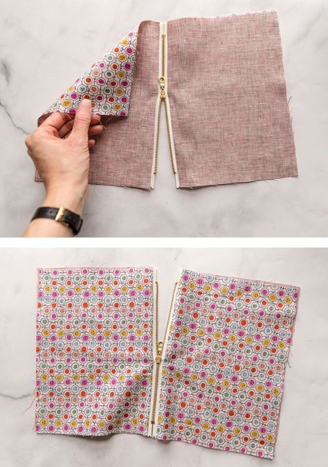 Easy Zipper Pouch Tutorial, Easy Zipper Pouch, Diy Pouch No Zipper, Simple Pouch, Zipper Tutorial, Suzy Quilts, Sew Zipper, Pouch Sewing, Zipper Pouch Tutorial