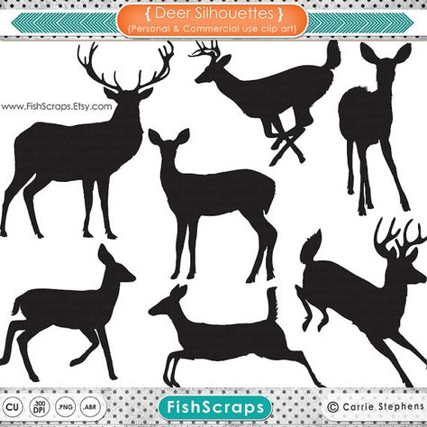 Deer Clip Art, Deer Outline, Hirsch Silhouette, Reindeer Clipart, Fox Silhouette, Deer Png, Gratis Printables, Deer Pictures, Buck And Doe