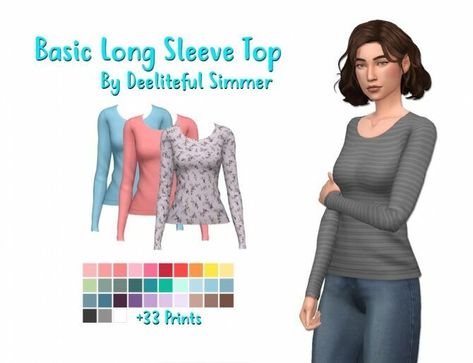 Wow! Check out this Basic Long Sleeve TOP At Deeliteful Simmer Sims 4 CC! Deeliteful Simmer – Clothing, Female: Basic long sleeve top. This is the base game cardigan maked a better regular top than an ugly cardigan. #sims #sims4 #sims4cc #gaming Denim Texture, Clothing Female, Sims4 Clothes, Sims 4 Cc Packs, Sims 4 Cas, Sims 4 Cc Finds, Sims 4 Clothing, Basic Long Sleeve, Other Outfits