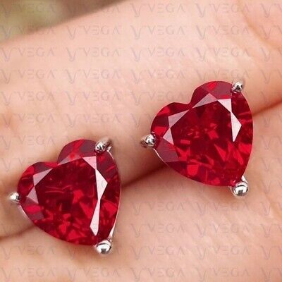 ad eBay - 3.00ct Heart Cut Red Natural Ruby Gemstones Diamond Stud Earring 14K White Gold Gemstone with IGL&T (UK & USA) Certification, Excellent Quality. STONE TYPE:- Natural Ruby. PURITY:- 14K / 585. All listed jewelry is the handcrafted high quality, made professionally with love and care, as the best tradition in wide variety, attractive prices and genuine quality pieces. Ruby Heart, Gold Sign, Ruby Gemstone, Diamond Stud, Fine Earrings, Heart Earrings Studs, Natural Ruby, Fine Jewellery Earrings, Stud Earring