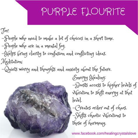 Purple fluorite Fluorite Meaning, Gemstone Properties, Purple Fluorite, Gemstone Meanings, Crystal Therapy, Crystal Healing Stones, Crystal Magic, Spiritual Enlightenment, Crystal Meanings