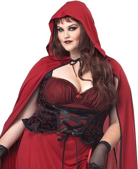 Amazon.com: California Costumes Plus Size Dark Red Riding Hood Costume 3X : Clothing, Shoes & Jewelry Dark Red Riding Hood, Costumes Plus Size, Riding Hood Costume, Red Riding Hood Costume, California Costumes, Fabric Red, Halloween Time, Satin Roses, Velour Fabric