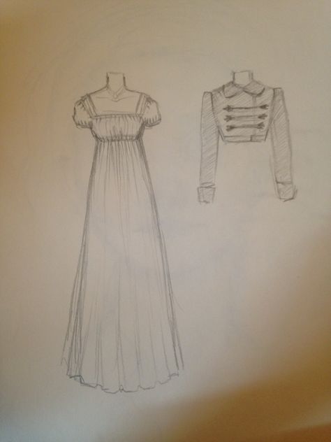 regency dress concept drawing Regency Era Drawings, Regency Dress Drawing, Concept Drawing, Concept Draw, Regency Era Fashion, Fan Drawing, Second Semester, Fashion Drawings, Regency Dress