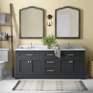 Bathroom Bathroom Vanities | Birch Lane Bathroom Vanity With Legs, Bathroom Redecorating Ideas, Small Guest Bathroom Ideas, Bathroom Storage Space, Small Guest Bathroom, Kids Bathroom Ideas Shared, Affordable Bathroom Remodel, Bathroom Renovation Diy, Huge Shower