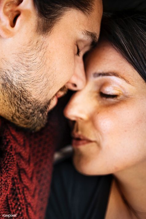 Couples rubbing their noses together | premium image by rawpixel.com / McKinsey Couple Kiss In Bed, Couples Sleeping Together, Couple Cuddle In Bed, Cuddles In Bed, Couple Bed, African American Couples, Passionate Couples, Couple Sleeping, Couple Kissing