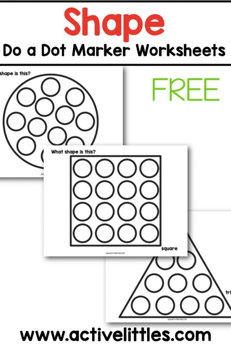 Shape Worksheet, Dot Marker Printables, Dot To Dot Printables, Printable Shapes, Toddler Worksheets, Dot Worksheets, Shape Games, Shapes Worksheets, Do A Dot