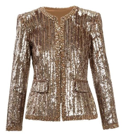 Noble Lady, Sequin Blazer, Beaded Jacket, Couture Sewing Techniques, Rose Gold Sequin, Sequin Jacket, Silk Camisole, Couture Sewing, Zuhair Murad