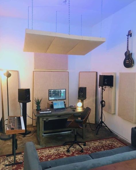 Bedroom Recording Studio, Professional Music Studio, Music Studio Design, Music Room Design, Home Recording Studio Setup, Recording Studio Setup, Dj Room, Home Studio Ideas, Home Music Rooms