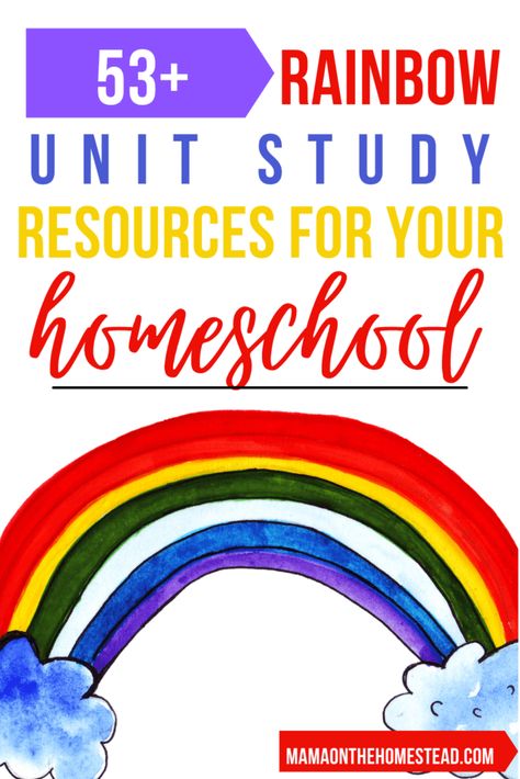 Rainbow Unit Study, Classroom Rainbow, Rainbow Lessons, Study Resources, Elementary Lesson Plans, Study Ideas, Unit Studies, Homeschool Learning, Homeschool Lesson