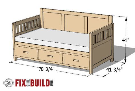 Diy Twin Bed, Diy Kids Bed, Day Bed Frame, Twin Storage Bed, Daybed Room, Patio Cooler, Grill Cart, Diy Daybed, Guest Room Bed