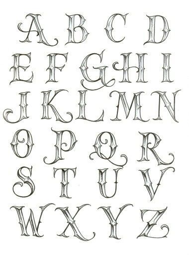 Tattoo Alphabet, Old English Alphabet, Tattoo Lettering Alphabet, Alphabet Graffiti, Alfabet Font, Tattoo Fonts Alphabet, Calligraphy Fonts Alphabet, Lettering Styles Alphabet, Tattoo Lettering Styles